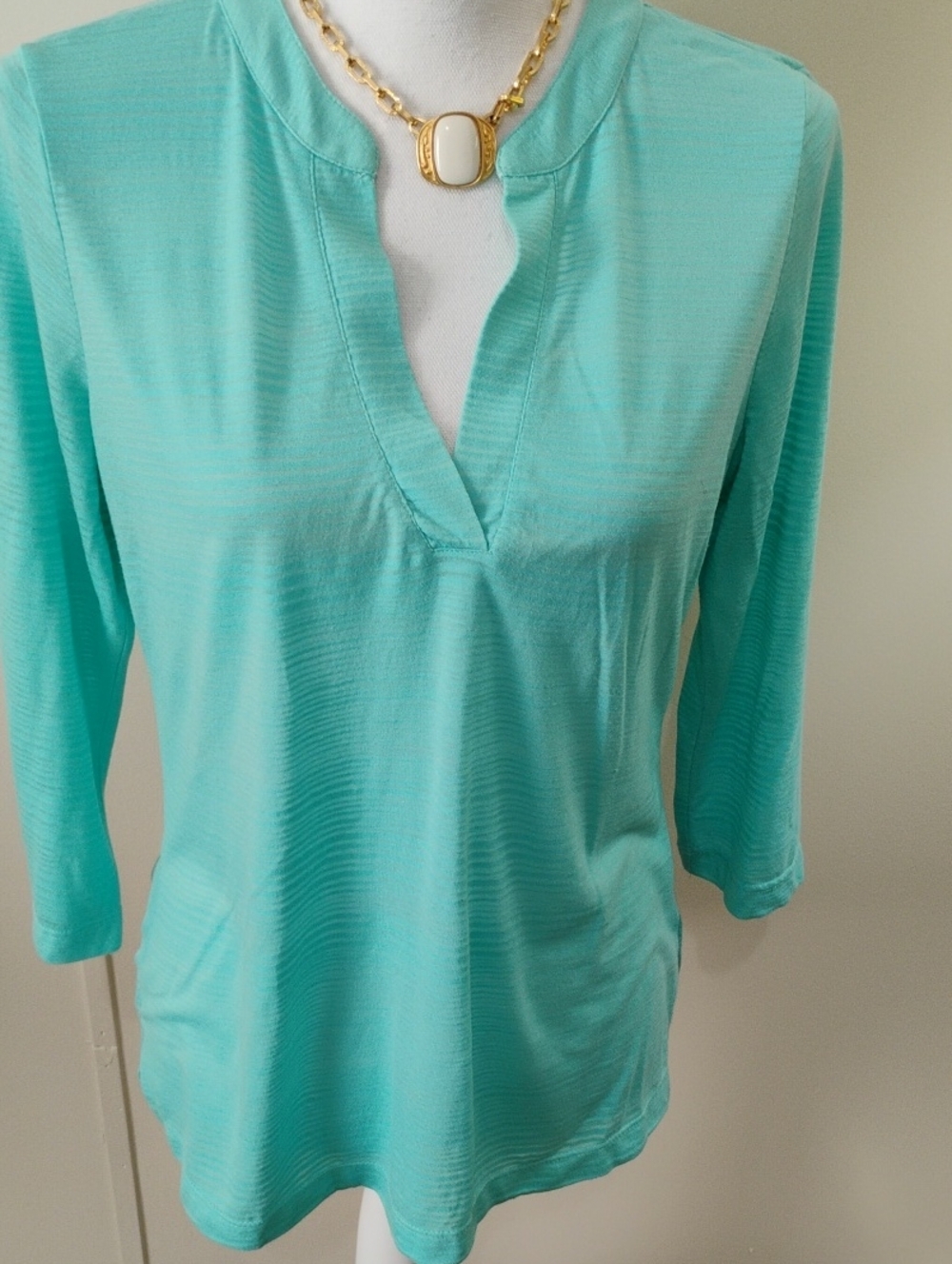 Talbots Mint Green V-Neck Long Sleeve Top
